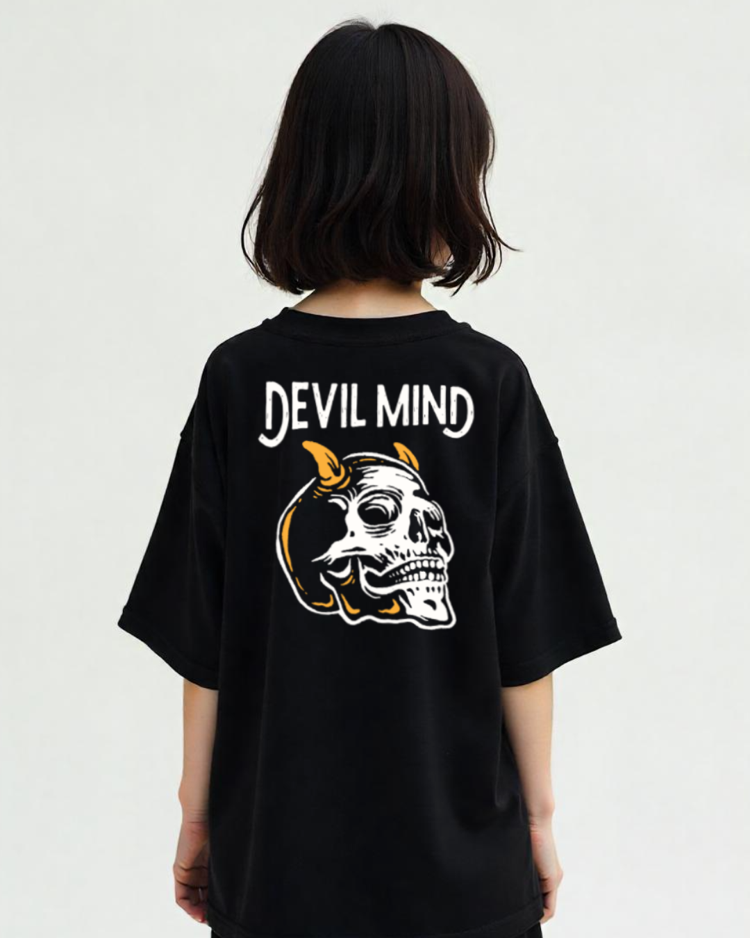 "Devil’s Reflection"  Oversized T-Shirt Black WPB165032