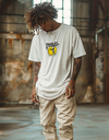 "Smiling Shadows" Oversized T-Shirt White WPW165036