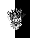 "Royal Skull" Oversized T-Shirt Black & White WPBW165035