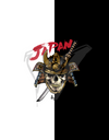 "Samurai Skull" Oversized T-Shirt Black & White WPBW165066