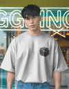 "Rosebite Shark" Oversized T-Shirt Black & White WPBW165029