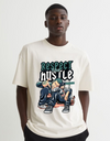 "Respect the Hustle" Oversized T-Shirt Black & White WPBW165053