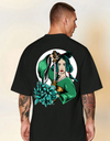 "Samurai Blossom" Oversized T-Shirt Black & White WPBW165065