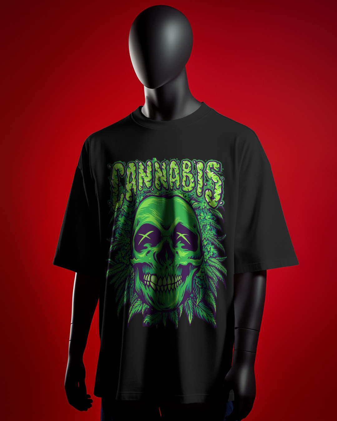 "Toxic Bliss" Oversized T-Shirt Black & White WPBW165044