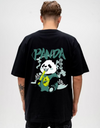 "Panda Eat"  Oversized T-Shirt Black WPB165036