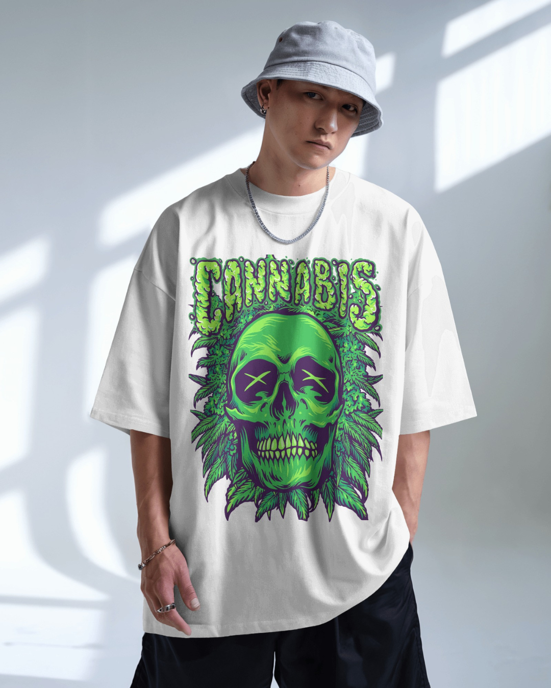 "Toxic Bliss" Oversized T-Shirt Black & White WPBW165044