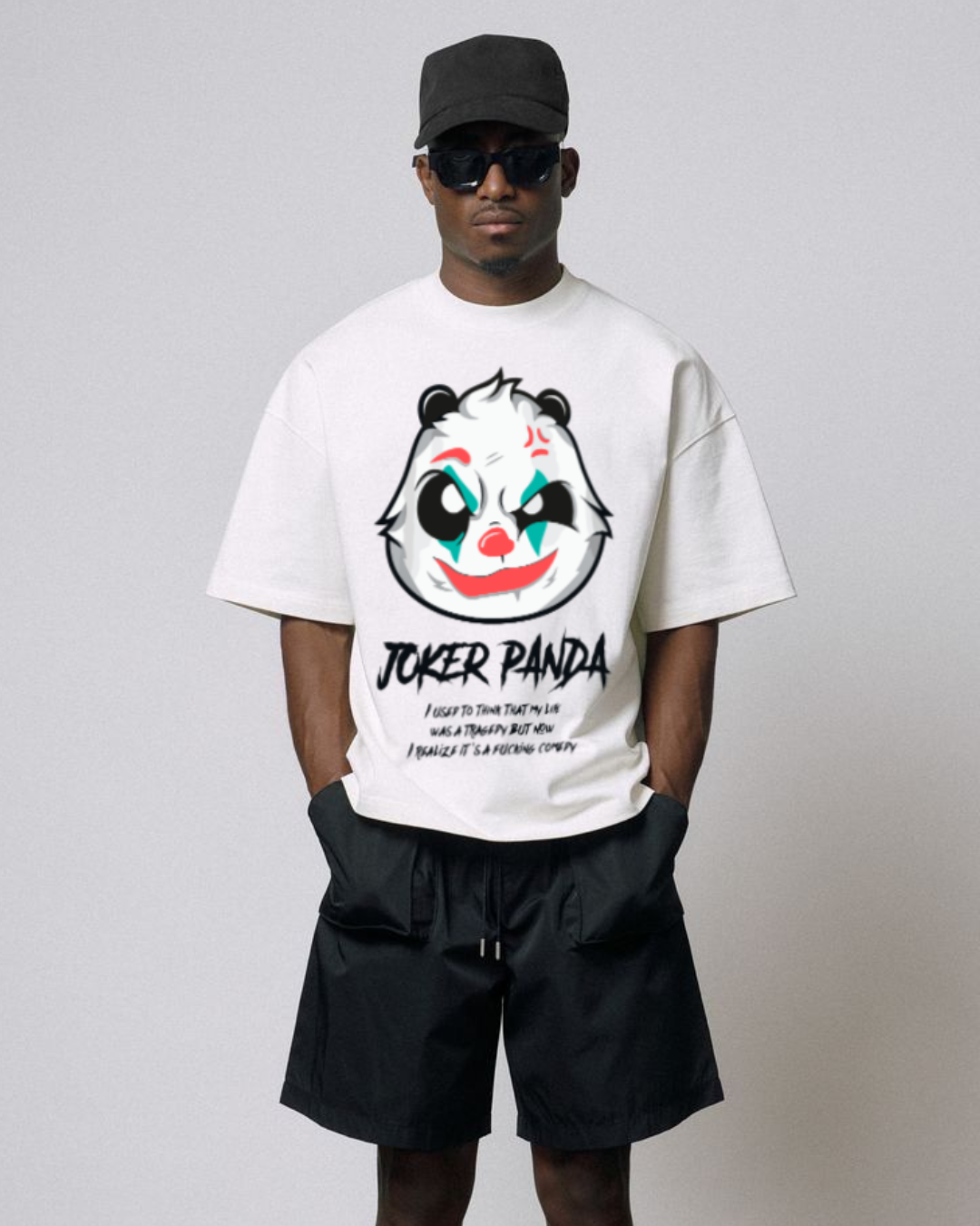 "Joker Panda" Oversized T-Shirt White WPW165038