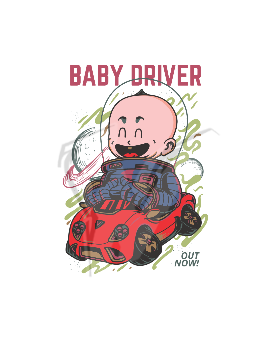 "Baby Driver X" Oversized T-Shirt White WPW165039